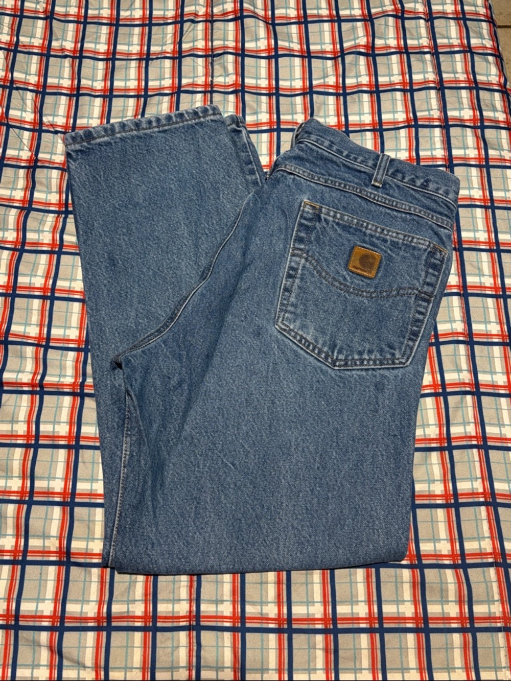 ⭐️⬇️ CARHARTT MEN’S LIGHT BLUE RELAXED FIT DENIM JEANS
